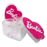 4 Kits Corações Acrílico Cristal Rosa Barbie