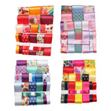 4 Kits Fita Cetim Gorgorão Estampado Personagem P Laço Iv