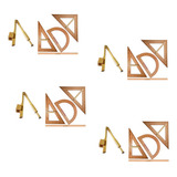 4 Kits Geométrico Professor Mdf Régua Comp Qdro Bco Esquadro