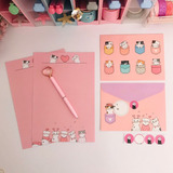 4 Kits Papel De Carta Decorado C 4 Un Gatinho Buendía