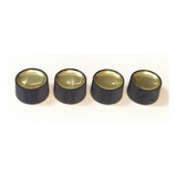 4 Knobs Pretos Rádio Antigo Parafuso