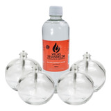 4 Lamparina Decorativa Bola 100ml Velas Mesa Bistrot Hotel