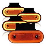 4 Lanterna Led Lateral Caminhão Carreta Reboque Bau Hr Ambar