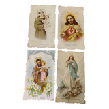 4 Litografia Católicas Cartões Santinhos Dec 20 40 Raridades