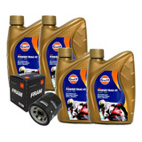4 Lt Óleo Sintético Gulf 15w50 Filtro Fram Honda Triumph