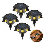 4 Luminária Luz Solar Jardim Spot Grama Iluminação Super Led
