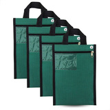4 Malotes Pasta Documentos Nylon 26x18 C Alça Ilhós Visor