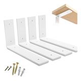4 Mão Francesa Invertida 15cm Ferro Aço Suporte Branco