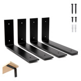 4 Mão Francesa Invertida 25cm Ferro Aço Suporte Preta
