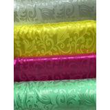 4 Metros Tecido Cetim Jacquard Floral Toalhas De Mesa