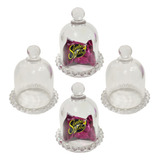 4 Mini Boleiras Porta Cupcake Doce Cúpula Redoma Vidro Festa