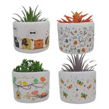 4 Mini Cachepots Para Vasos De Suculentas Decorativo