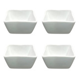 4 Mini Finger Food Quadrado De Porcelana 90ml Ref 368
