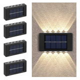 4 Mini Luminária Led Arandela Slim Solar Ip65 Sobrepor Luz