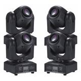 4 Moving Head Spot Led Rgb 30w Globo 7 Cores E Efeitos Dj