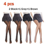 4 Pares De Pantimedias De Forro Polar Cálido Translúcidas 85