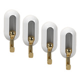 4 Pçs Cabide De Parede Reutilizável Armazenamento Branco