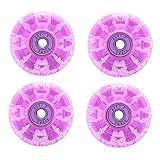 4 Pcs Rodas Luminosas Para Patins Peças De Reposição De Rolo Acender Rodas De Skate Rodas Luminosas Do Cruzador Led Peças De Reposição De Skate Andar De Patins Rua Pu Roxo