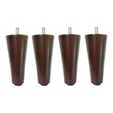 4 Pé Palito 10cm Parafuso 5 16 Amêndoa Imbuia Marrom Puff Recamier Sofá Poltrona Mesa Banco