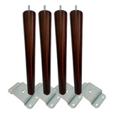 4 Pe Palito 25cm Imbuia Marrom Escuro Chapa Chapinha Reta