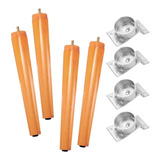 4 Pé Palito 30cm Amendoa 4 Chapa Respiga Reforçado