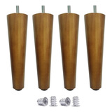 4 Pé Palito Madeira 20cm Amêndoa Imbuia Bucha Americana