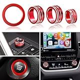 4 Peças De Capa De Botão De Ar Condicionado AC Para Toyota Corolla Corolla Cross 2025 2024 2023 2022 Anel De Acabamento Do Botão De Parada De Partida Do Motor Anel De Espelho Retrovisor Para