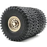 4 Peças RC 1 9 Pneus Altura 120 Mm E Resistente 1 9 Metal Beadlock Rodas Hexagonais 12 Mm Champanhe Dourado Cor Para Caminhão De Rastreador De Lama 1 10 RC SCX10 TRX4 CC01 Montado 