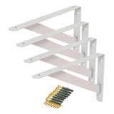 4 Peças Suporte Mão Francesa 30cm Reforçado P Prateleira