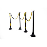4 Pedestal Sinalização Isolamento 6m Correntes Elo G