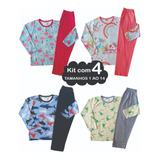 4 Pijamas Femininos Inverno Frio Masculino Infantil Juvenil