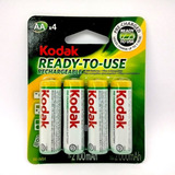 4 Pilhas Aa Recarregáveis 2100mah Kodak Ready to use