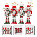 4 Pingentes Pendurados Mini Nutcracker Soldier Ornamentos D