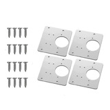 4 Placa Reparo Dobradiça Aço Inox Para Consertar Armário 9x9