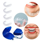 4 Placas Bruxismo Estojo Moldeira Silicone Termo Moldável