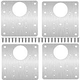 4 Placas De Reparo De Dobradiças Para Móveis 90x90mm