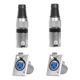 4 Plug Xlr Engate Rápido Rack Móvel Automotivo Macho Femea
