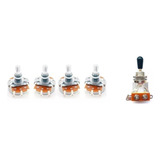 4 Potenciômetros 500k Jin Sung Chave Les Paul Tone Gauge