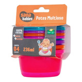 4 Potes Multiuso Papinha Alimentos Sana Babies Menina 236ml