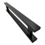 4 Puxador Inox Porta Pivotante Madeira E Vidro Preto 40cm