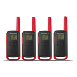4 Radio Comunicador Motorola Walk Talk T210 Br Longo Alcance Bandas De Freq ência Uhf Cor Preto