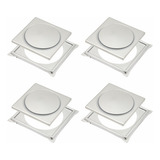 4 Ralos Click Inteligente Em Inox 10x10 Cm 4 Porta Grelhas