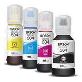 4 Refil Tinta 504 Epson L4150 L6161 L6191 L6171 Kit Original