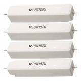 4 Resistor 20w 15r 15 Ohms Axial Porcelana Branco