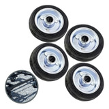 4 Roda Borracha Maciça 5 Polegada Rolamento Rolete Beltools