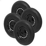 4 Roda De Carriola Completa Aro Pneu E Camara Resistente Kit
