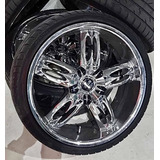 4 Rodas Dub Aro 20 Cromadas Raridade Com 4 Pneus Achilles