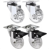 4 Rodinhas Silicone Rodizio De Gel Giratorio Com Trava 65mm