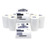 4 Rolos Etiquetas 10x15 100x150 Térmica Serrilha Zebra Elgin Cor Branco Opção Etiquetas