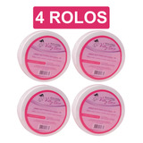 4 Rolos Papel Para Depilação Tnt Visual Rolo Tecido Lenço Depilatório 200 Metros Vilty Com Furinhos